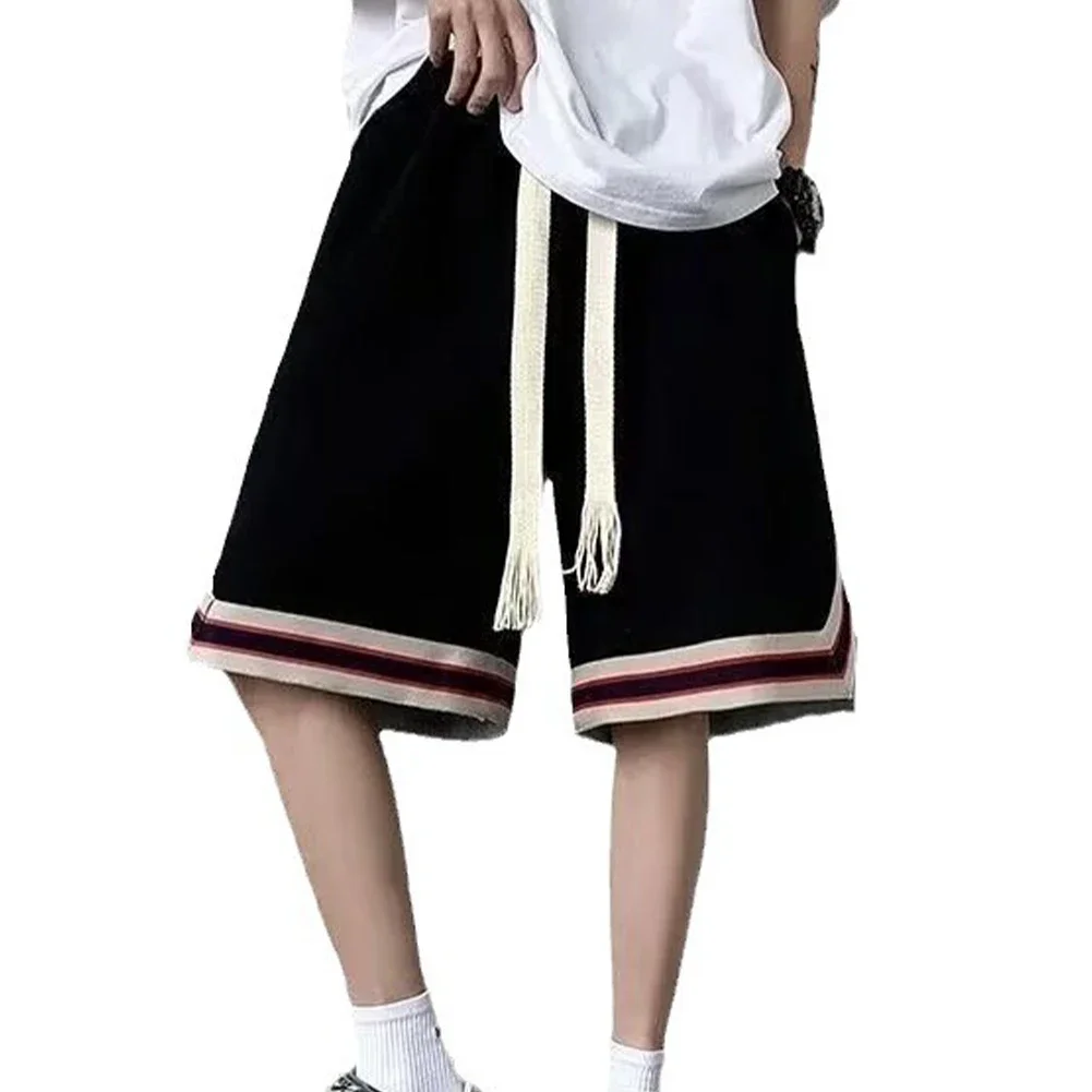 

Summer Wear M 2XL Hip Hop Pants Lightweight Summer Active Shorts Activewear Straight Pants Style Striped Pattern