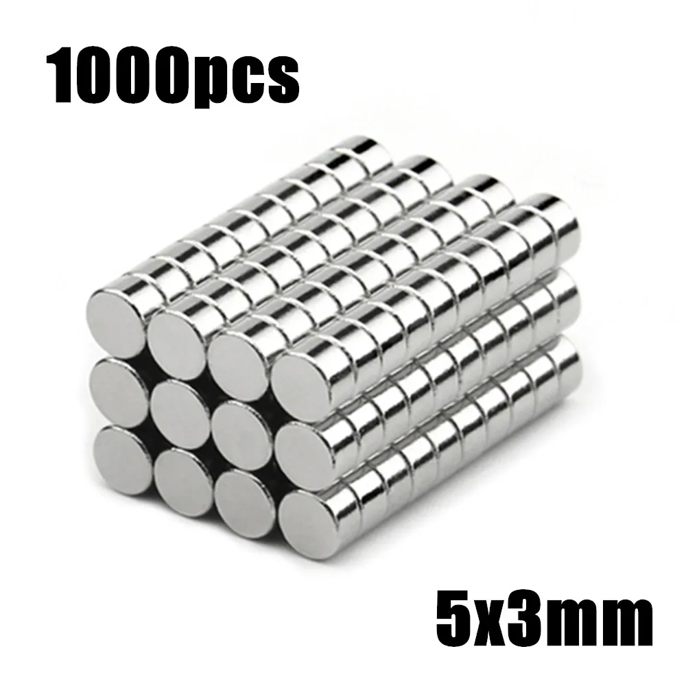 

1000pcs 5x3mm Super Powerful Strong Bulk Small Round NdFeB Neodymium Disc Magnets Dia 5*3mm N35 Rare Earth NdFeB Magnet