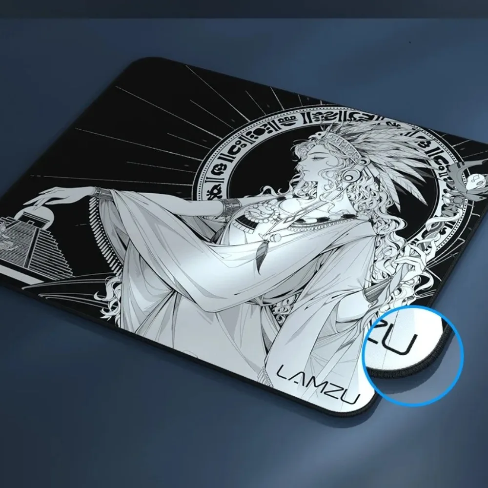 LAMZU MAYA Mousepad Lnoue Bottom Rubber Smooth Desk Mat Mid Hardness Animation Style Quick Start Edge Stitch Gaming Accessories