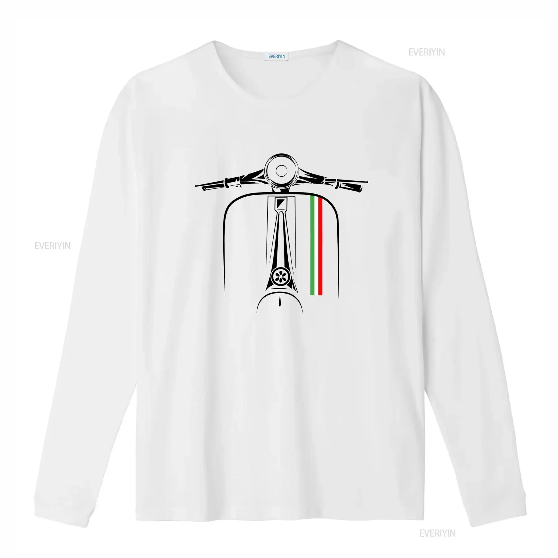 1 Maglietta Uomo Scooter Italiana Stampa Retro Vespe e Colori della Bandiera Collo Tondo Taglio Regolare Comoda per Tutte