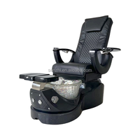High End Black Leather Salon Foot Care Manicure Chair Electric Massage Spa Chair Pedicure 2023 With Glass Bowl