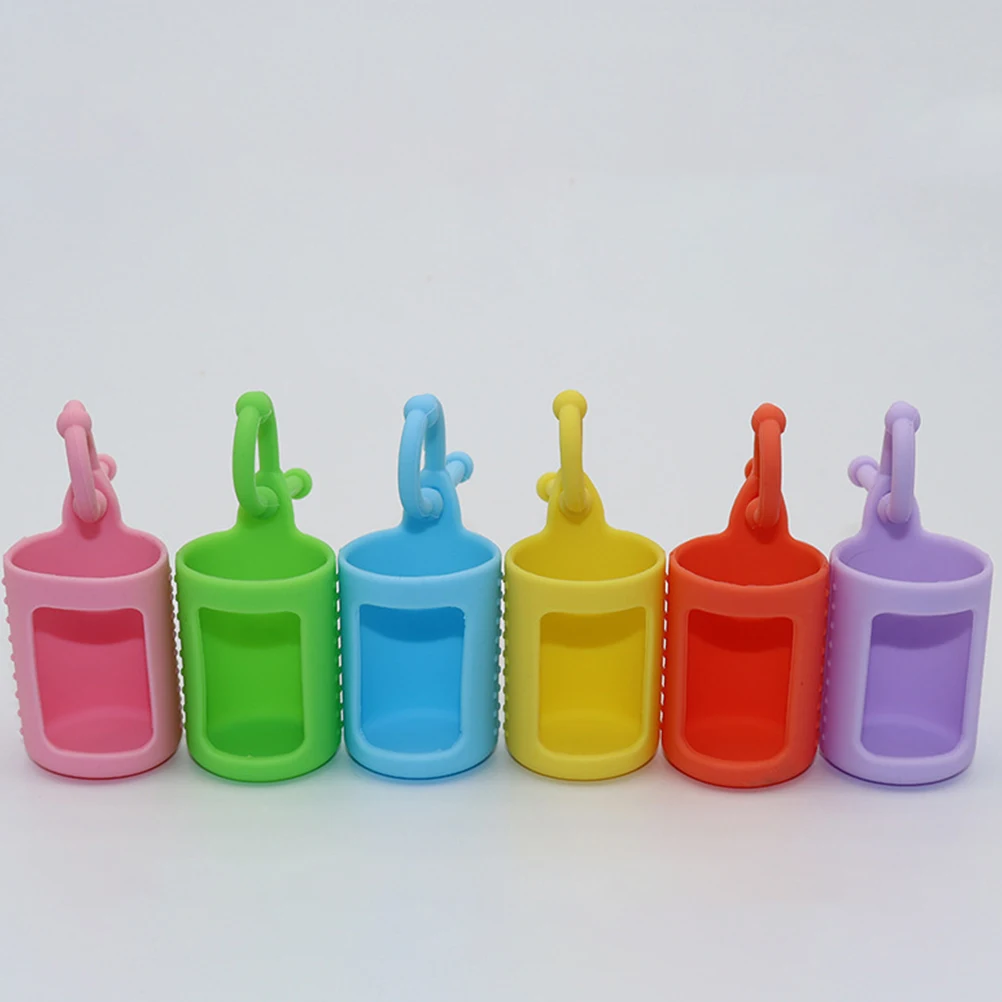

6pcs Essential Oil Bottle Protector Silicone Sleeves Cap Lightweight Portable Glass Cover Travel Home Office Storage Durable