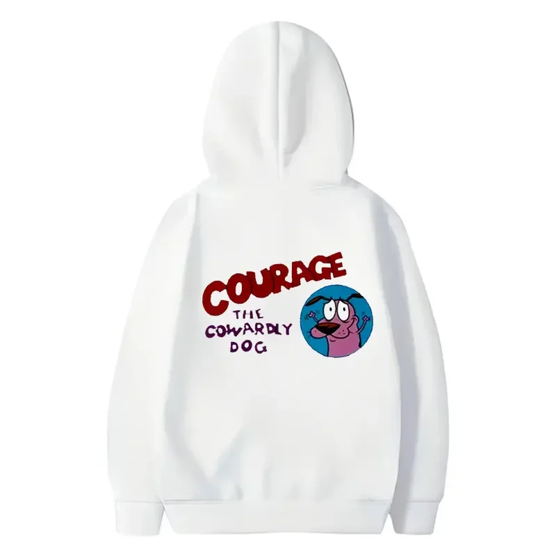 New Classic Courage The Cute Dog Logo Graphic Sweatshirts Hoodies Lady Fashion Autumn Cute 90s Women Long Sleeve Women's Wear