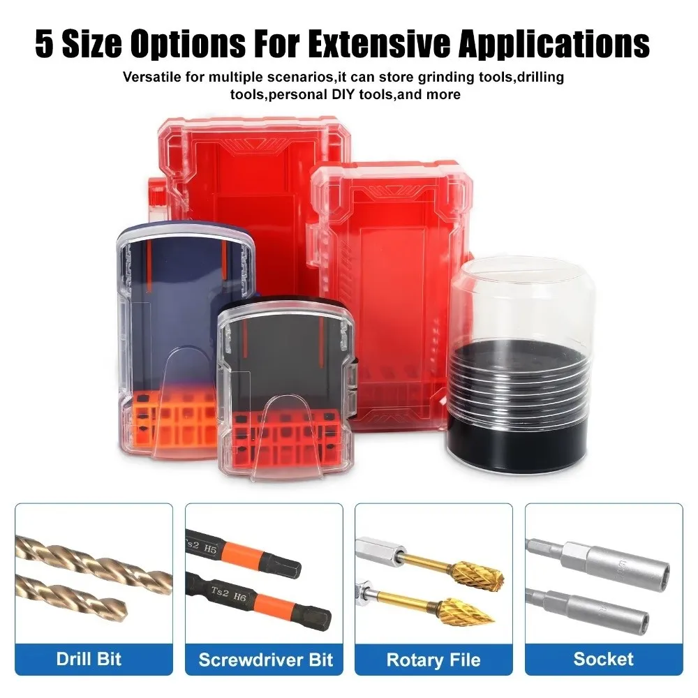Embedded Parts Drill Bit Storage Box Detachable Rotating Sleeve Drill Bit Boxes Hangable Tool Holder Drill Bit Storage Container