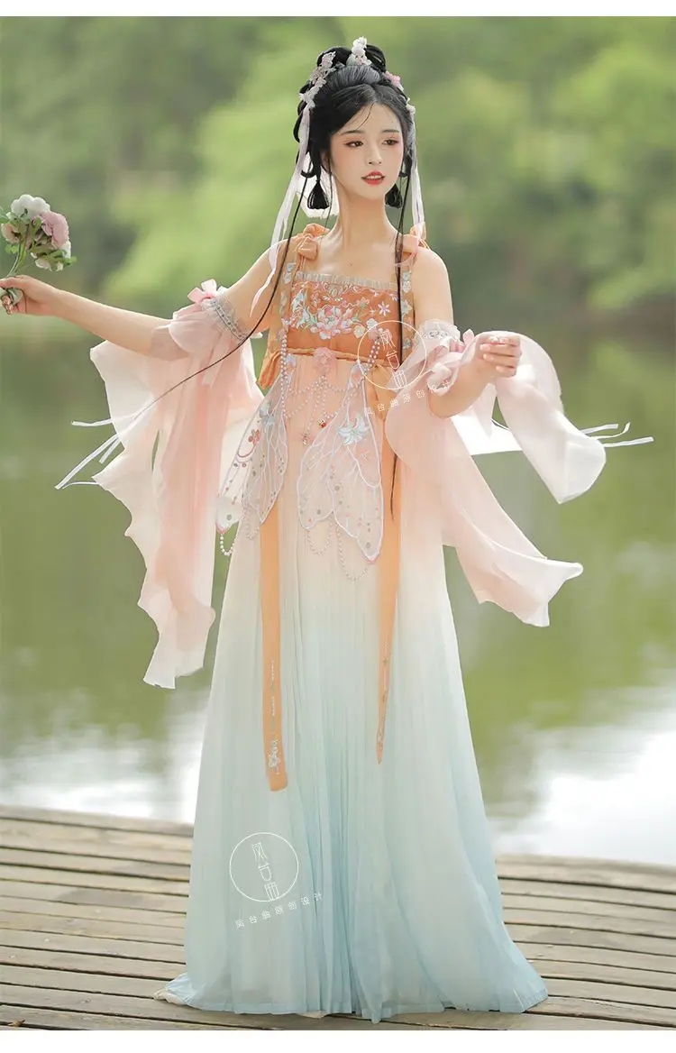 Nuovi elementi cinesi femminili migliorati Hanfu stile cinese Tang gonna al petto elegante fata retrò tradizionale abito Hanfu