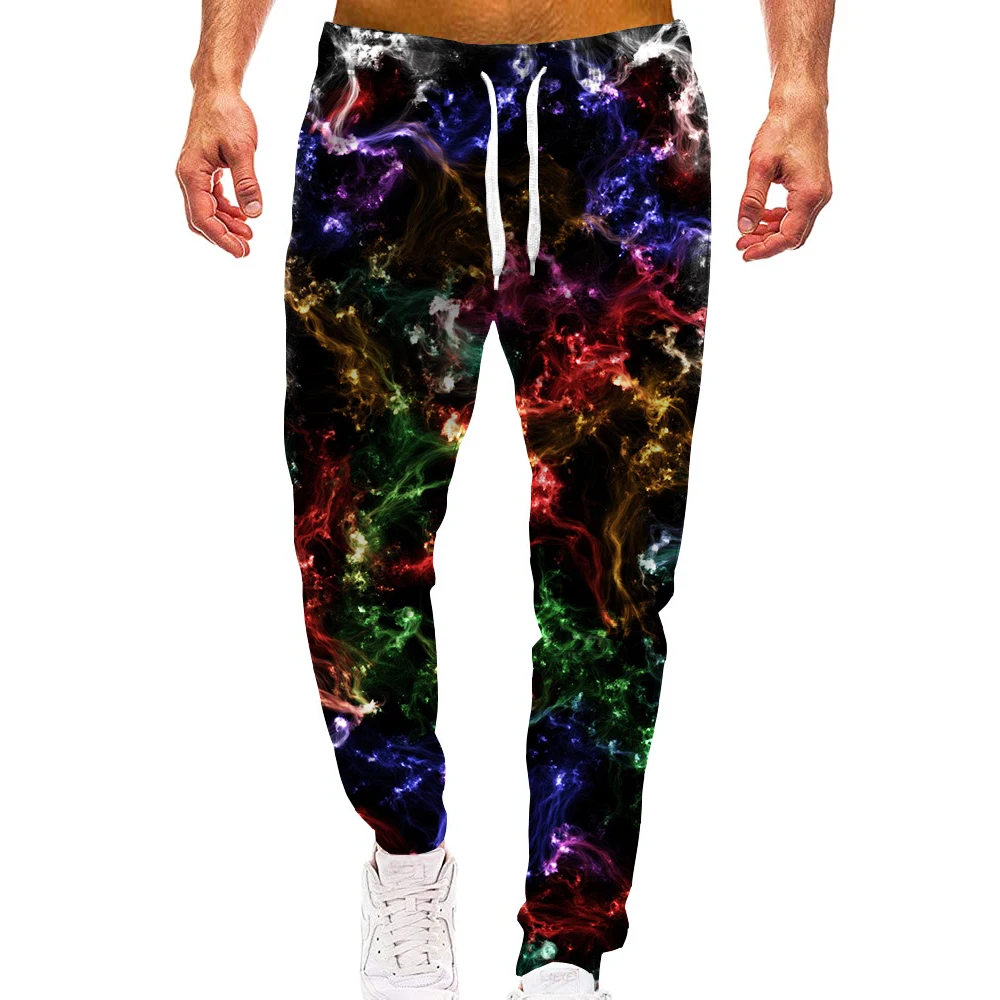 Regenboog Rook Losse Camo Track Gym Joggingbroek Mannen Hip Hop 3D Print Sport Jogger Casual Broek Trekkoord Joggingbroek Kleding