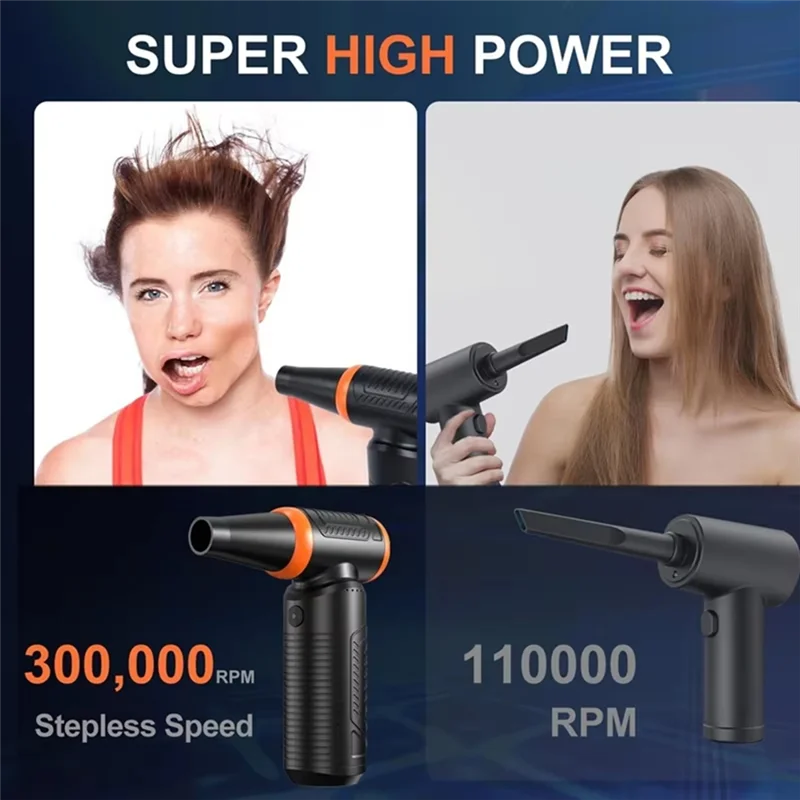 휴대용 브러시리스 미니 공기 먼지떨이 - 키보드, 카메라 및 자동차 청소용 강력하고 다용도의 압축 공기 송풍기-A77G