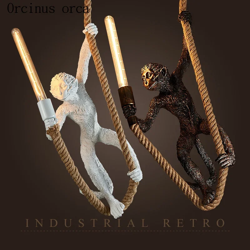 Retro industrial winds monkeys chandeliers restaurants  clothing stores bars resin chandeliers free shipping