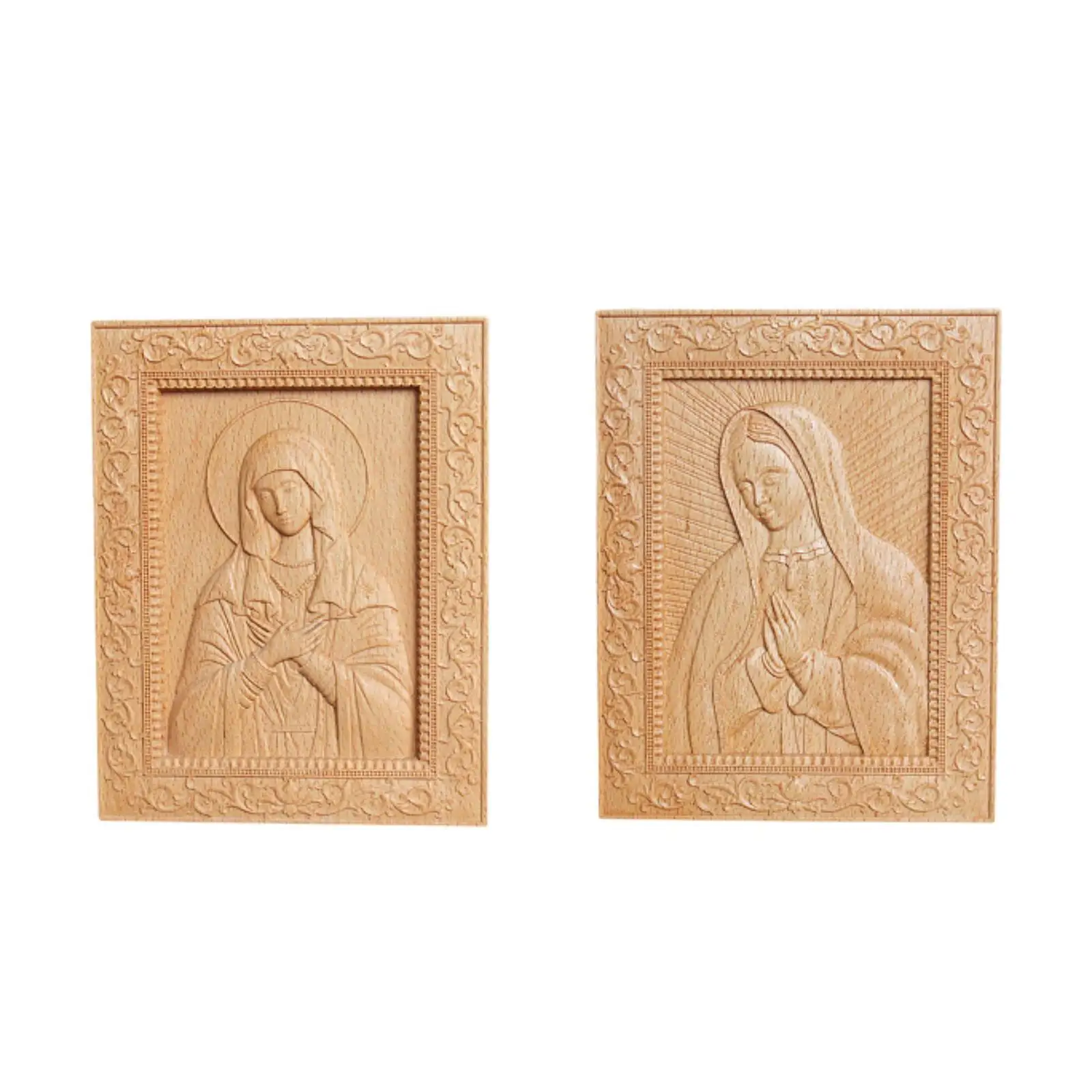 

Wooden Carved Virgin Mary Statue Virgin Mary Figurines for Home Tabletop