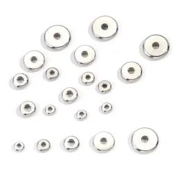 50 pezzi di perline distanziatrici per forniture per la creazione di gioielli perline allentate rotonde piatte perline in acciaio inossidabile accessori per gioielli braccialetto fai da te