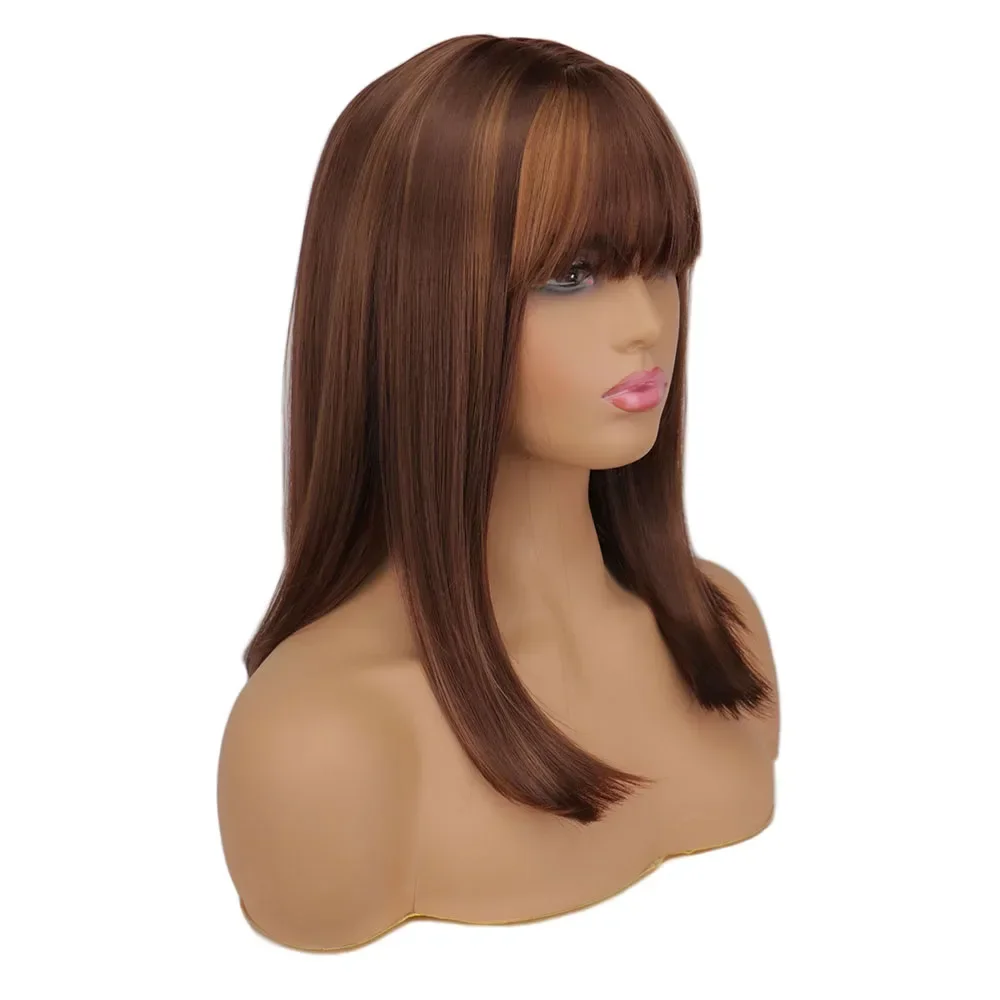 QQXCAIW الباروكات الشعر الاصطناعية شقراء مزيج اللون متموج الشعر بوب المرأة تأثيري الباروكات ألياف مقاومة للحرارة للنساء