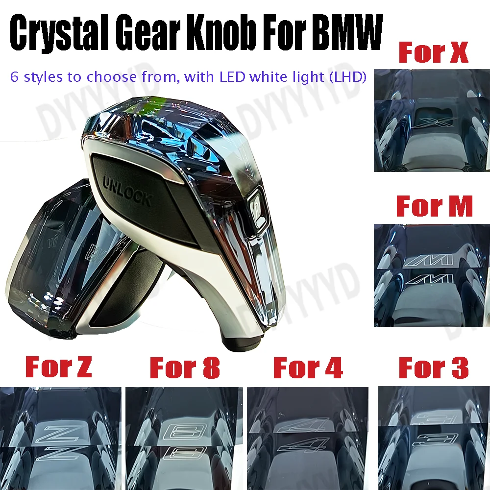 3-Pieces Set Crystal Gear Shift Knob Lever 3 4 8 Series X3 X4 X5 X6 X7 Z4 I4 G26 G20 G16 G01 G06 Crystal Gear Handle Shift Knob
