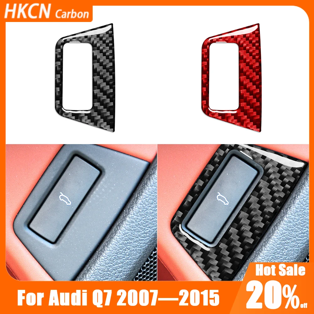 

For Audi Q7 4L 2007—2015 Carbon Fiber Car Accessories Rear Trunk Fuel Tank Cap Switch Panel Interior Cover Trim Modified Sticker