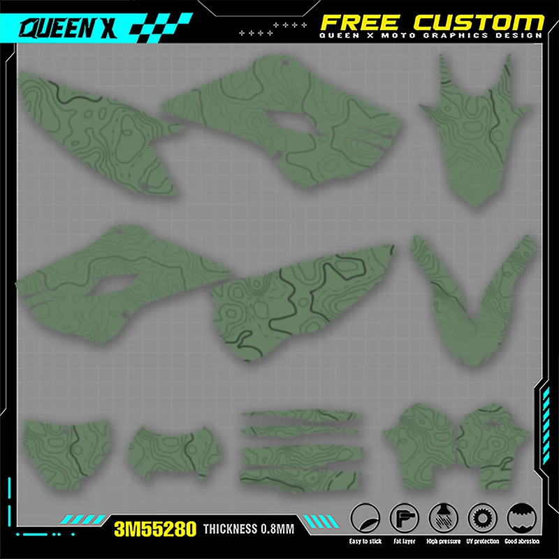 Queen X MOTOR For HUSABARG TE FE 2013 2014 맞춤형 팀 오토바이 그래픽 배경 데칼 스티커 키트