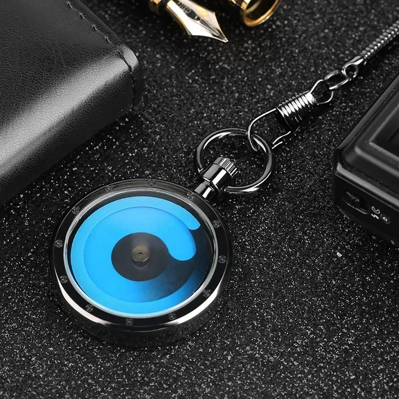 Creative Turntable Color Dial Watch Men Women Quartz Pocket Watches Pendant Snake Waist Chain Unique Timepiece Gift Reloj