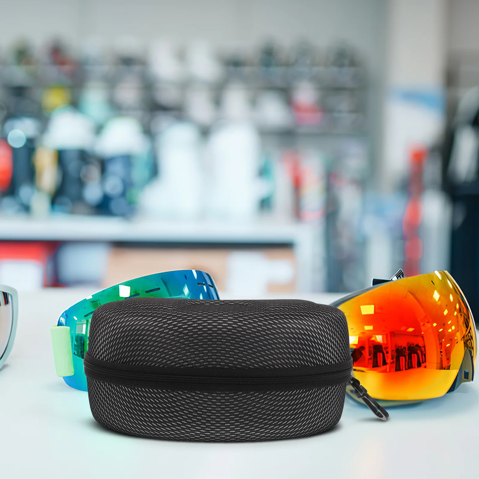 

Ski Goggles Storage Eva Hard Case Waterproof Shockproof Compact Lightweight Zipper Design for Winter Sports Swim Goggle Case