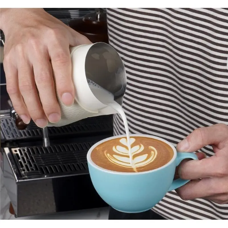 ABMR-Milk Frothing Jug 500Ml Without Handle For Espresso Steaming Pitcher Pointed Mouth Slanted Mouth Milk Foam Cup B