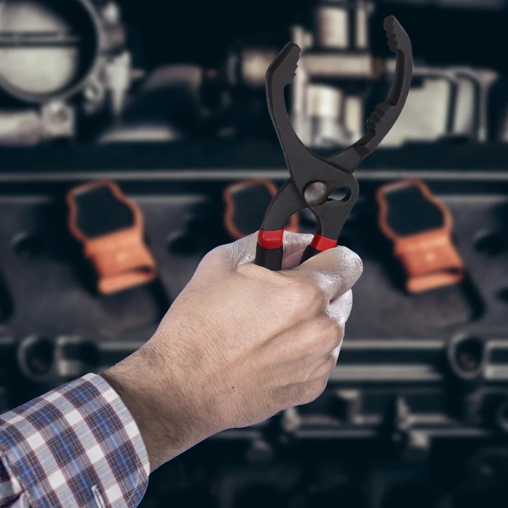 10/12 Inch Car Oil Filter Pliers Clamp Type Wrench Oil Filter Remove Disassembly Tool Filter Element Wrench for Truck Repair image 5