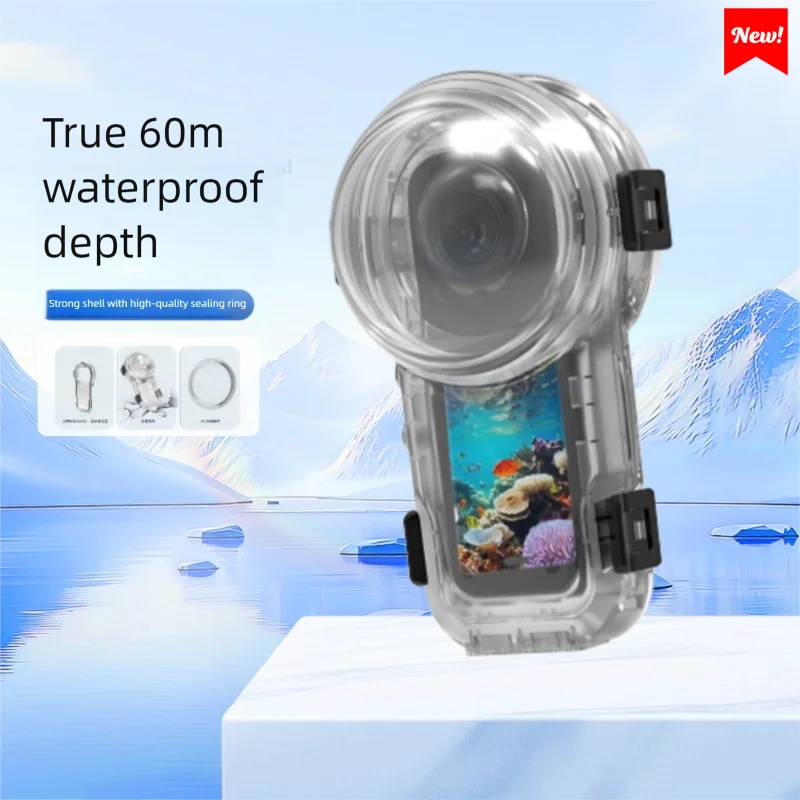 

Camera Accessories Invisible Dive Case 60m/197ft Waterproof Housing Cover Underwater Diving Shell for Insta 360 X5
