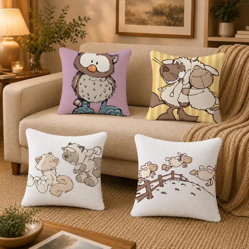 Funda de cojín de felpa N-Nici, funda de cojín de felpa suave lavable, funda de almohada cuadrada para sofá, cama