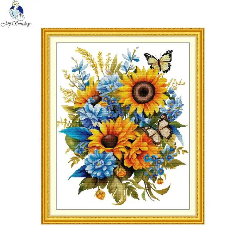 Joy Sunday Flower Series punto croce 11CT 14CT 16CT girasole stampato kit punto croce ricamo artigianato soggiorno Decor