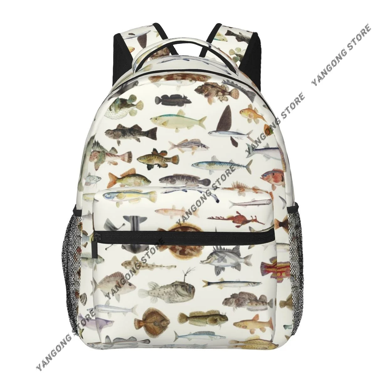 Backpack Casual Travel Bag Fish Drawing Collection School Bag Fashion Shoulder Bag For Teenage Girl Bagpack