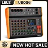 LEUS BOS4/6 채널 99 DSP 효과 오디오 믹서 레코드 PC 48V 팬텀 전원 USB 사운드 믹서 Bluetooth DJ 콘솔 Karao 믹싱 1