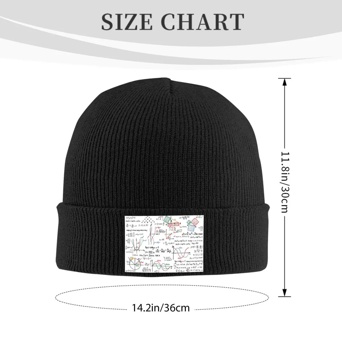 Mathematics Formulas Numbers Warm Knitted Cap Winter Knit Bonnet Hat Skullies Beanies Hip Hop Caps for Unisex