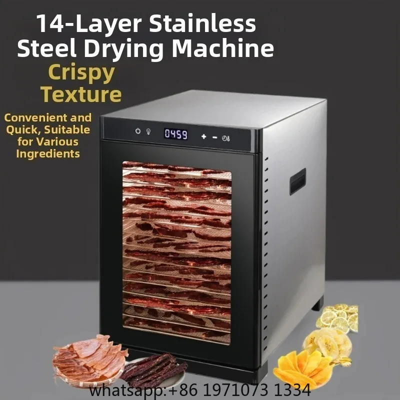 14-Layer Stainless Steel Dried Fruit Machine Commercial Household Dual-Purpose Food Dehydrator Dried Fruits/Vegetables/Meat