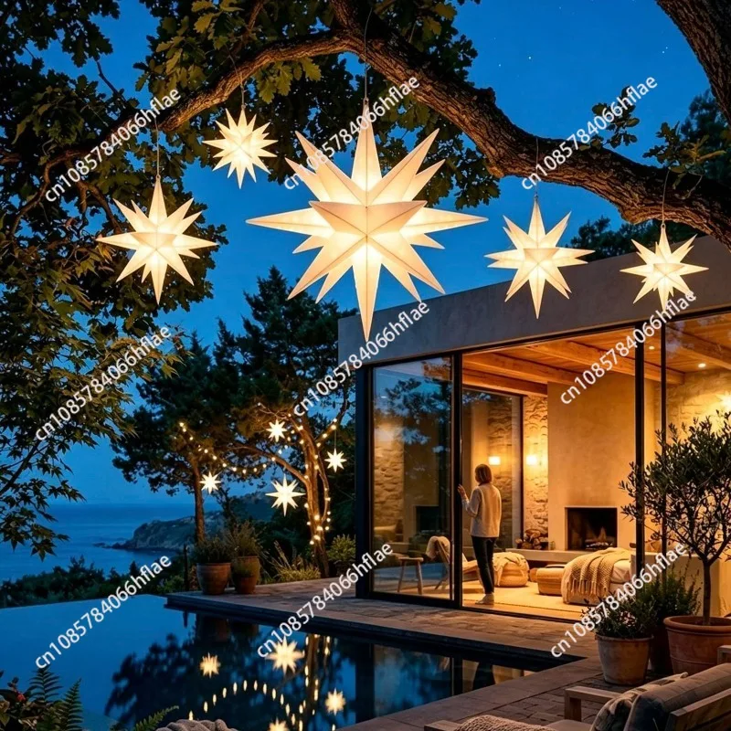 Octagonal Star Solar Outdoor Waterproof Decorative Light Courtyard Street Hanging Tree
