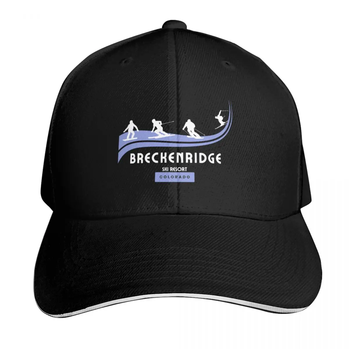 

Breckenridge Ski Resort, Colorado. White text. Gift Ideas For The Ski Enthusiast. Baseball Cap |-F-| beach hat Woman Men's