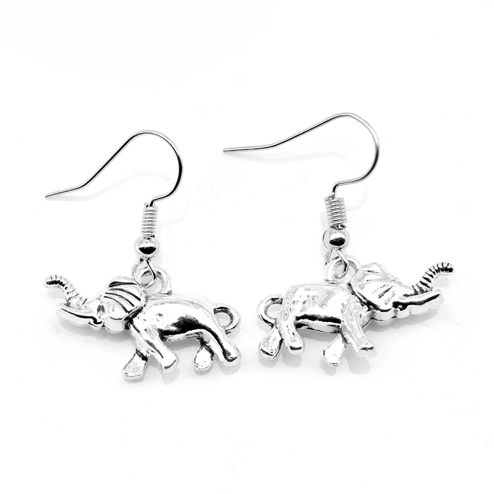 1 Pair 14x25mm Elephants Earrings Pendants School Gifts