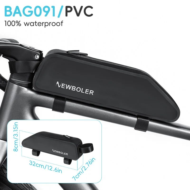 NEWBOLER Fahrradtasche, tragbare Rahmentasche für den Vorderrohr, MTB-Rennrad-Gepäcktasche, 2,5 l, große Kapazität, ultraleichte Fahrradtasche