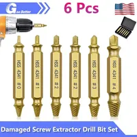 6Pcs Damaged Screw Extractor Drill Bit Set Stripped Double Ended Broken Screws Bolts Stud Remover Demolition Kit