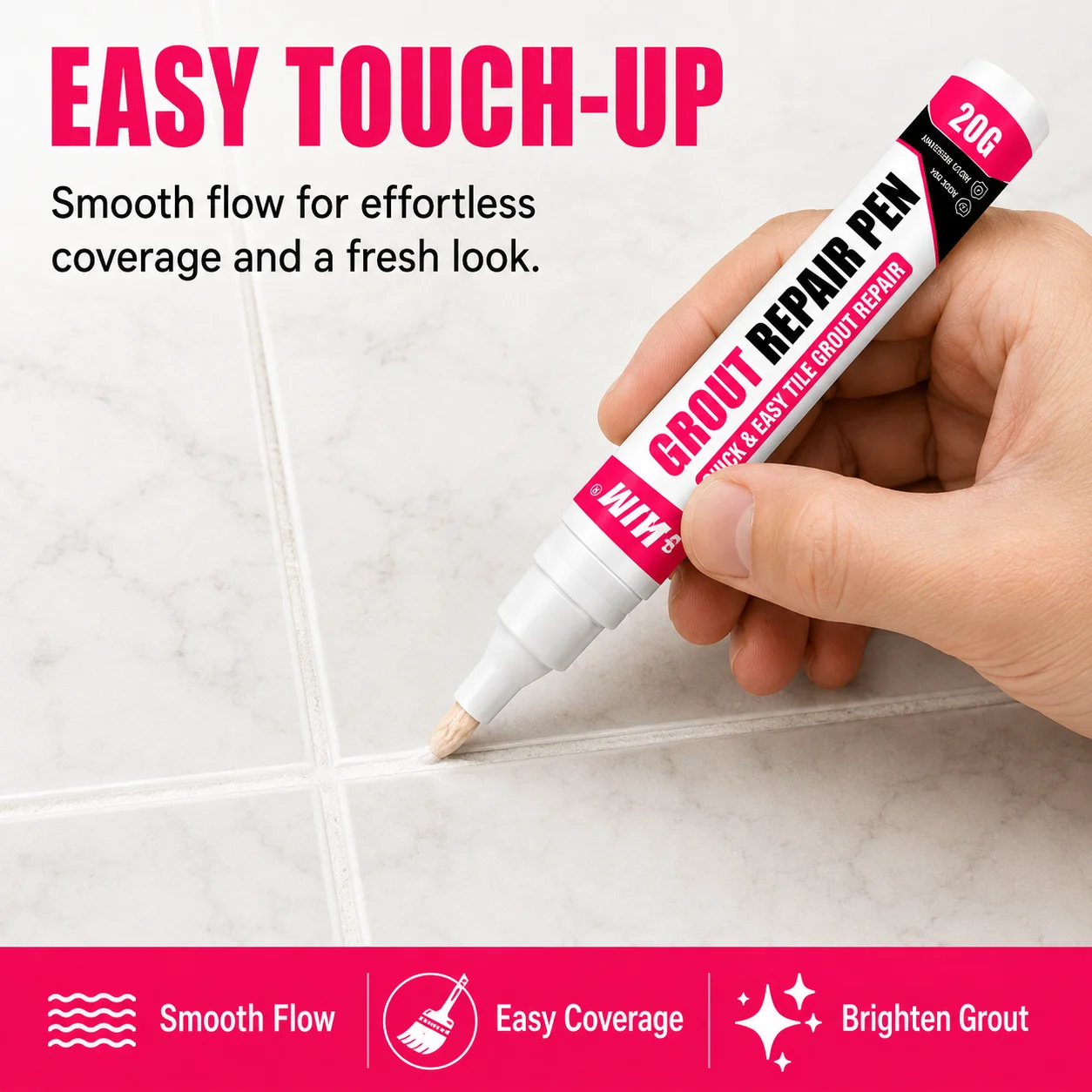 Tile Line Renew Grout Marker Precise Tip Waterproof Anti-Mildew Tile Gap Repair Touch Up Pen For Kitchen Bathroom Ceramic Floor