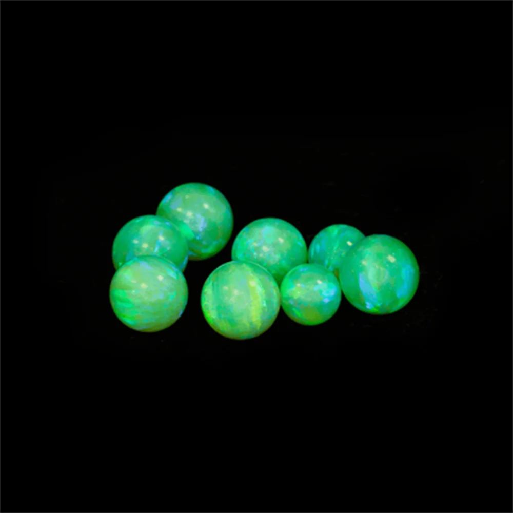 Melon Green New Color Ball Jewelry Beads 20pcs/Lot OP56 Synthetic Fire Opal Beads DIY Hole