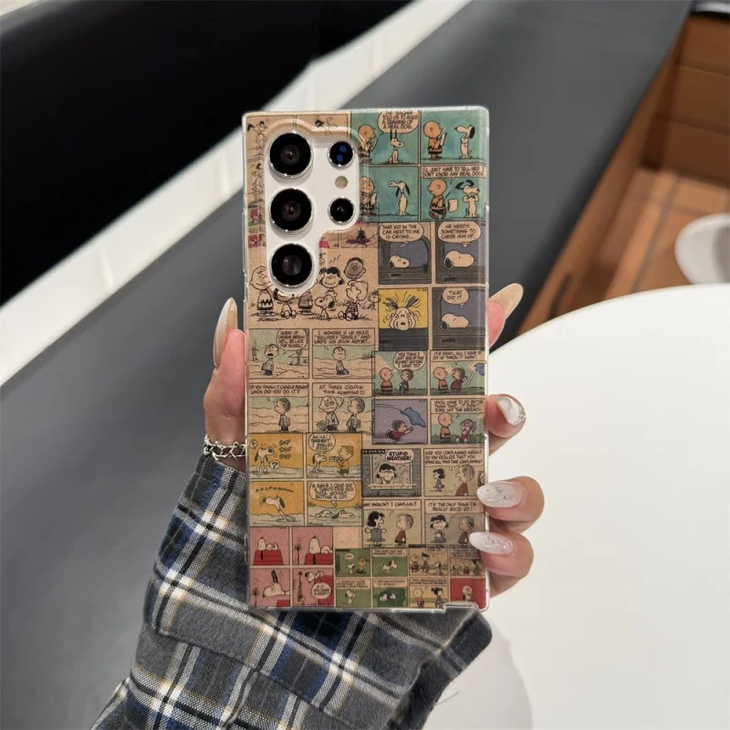 Cute Cartoon Snoopy Phone Case For Samsung Galaxy S22 S23 S24 S25 S26 Ultra Note 10 20 Plus s26ultra comic Cartoon Soft Cover