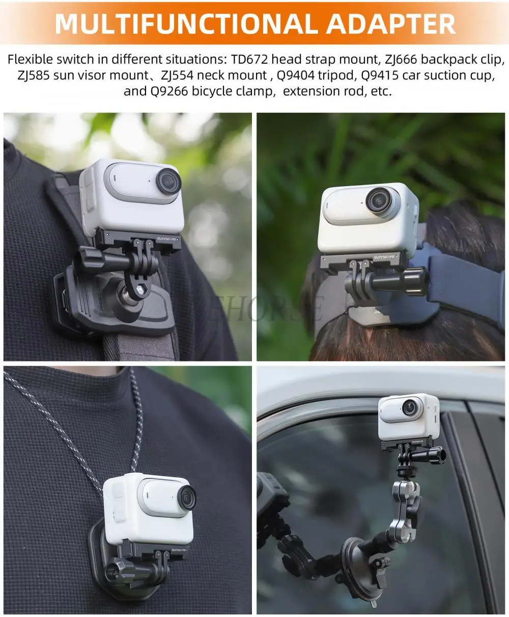 Sunnylife المغناطيسي الإفراج السريع جبل عمل كاميرا Selfie عصا ترايبود محول كاميرا قابلة للطي حامل ل Insta360 GO 3 /GO 3S