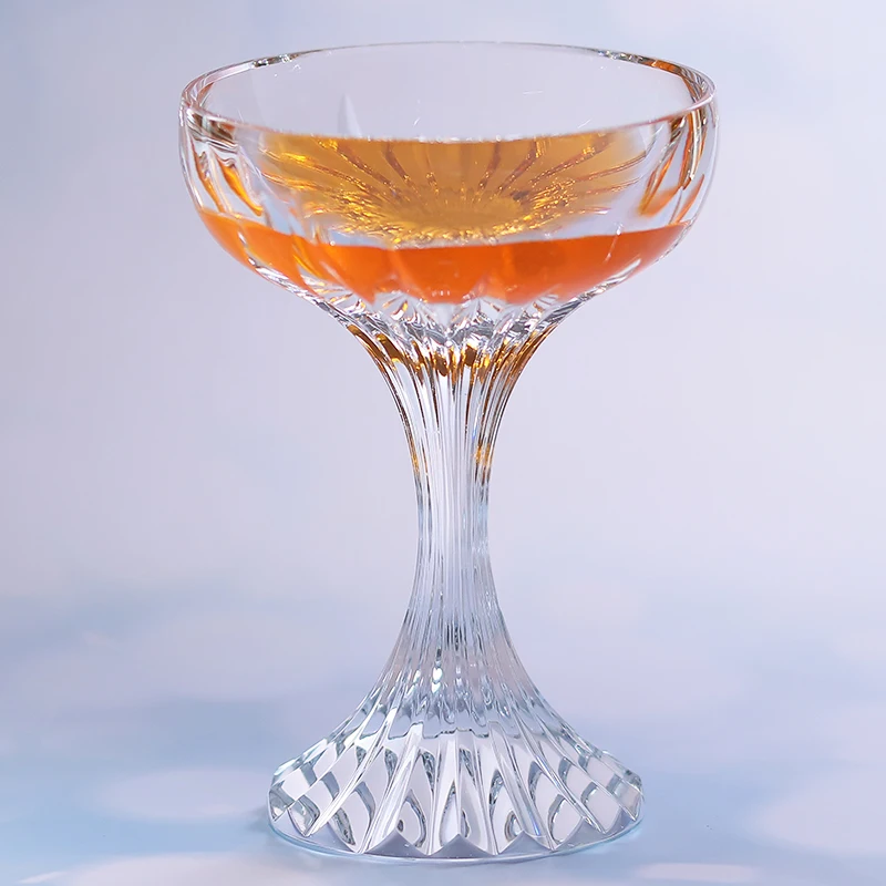 Pure Crystal Goblets High-end Crystal Drinkware Wine Champagne Martini Glass Hand Carved Glass for Party Wedding Use 125ml
