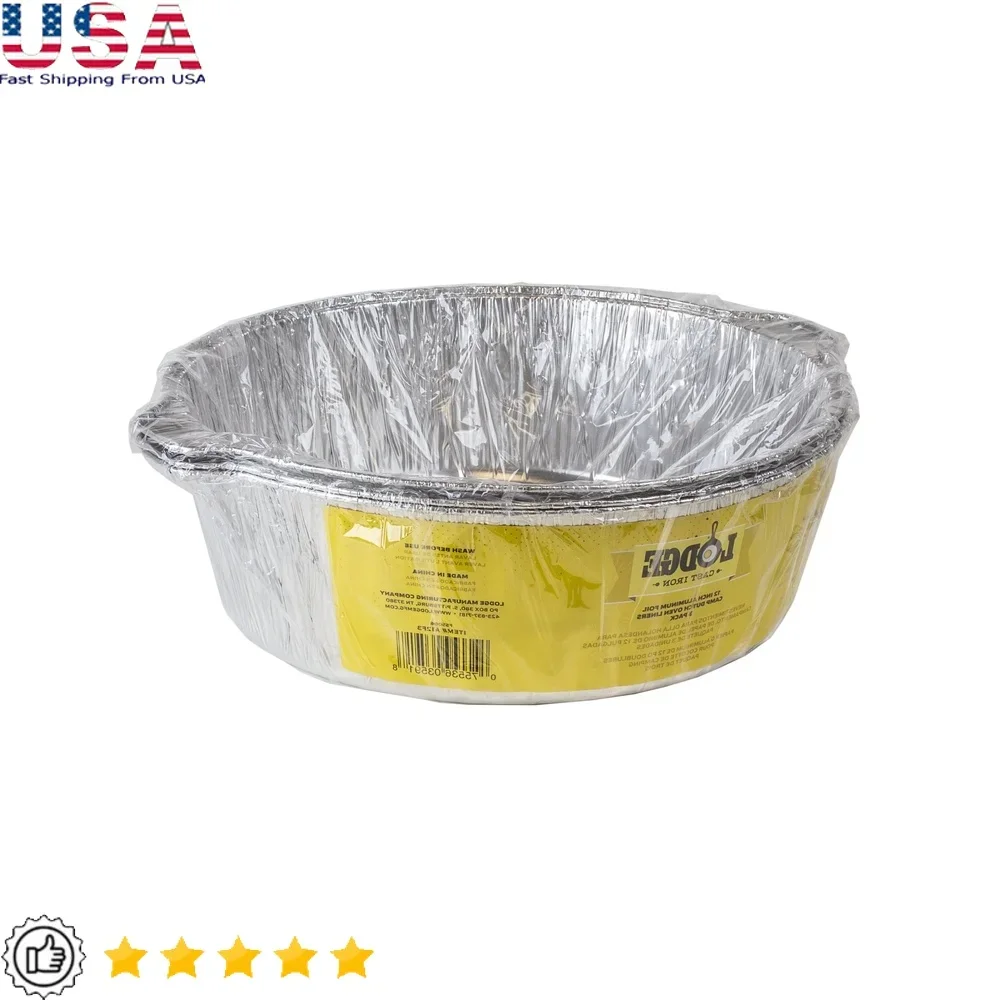 

12 Inch Aluminum Foil Dutch Oven Liners Pack of 3 Heavy Duty Disposable Campfire Cookware with Handles Easy Serving