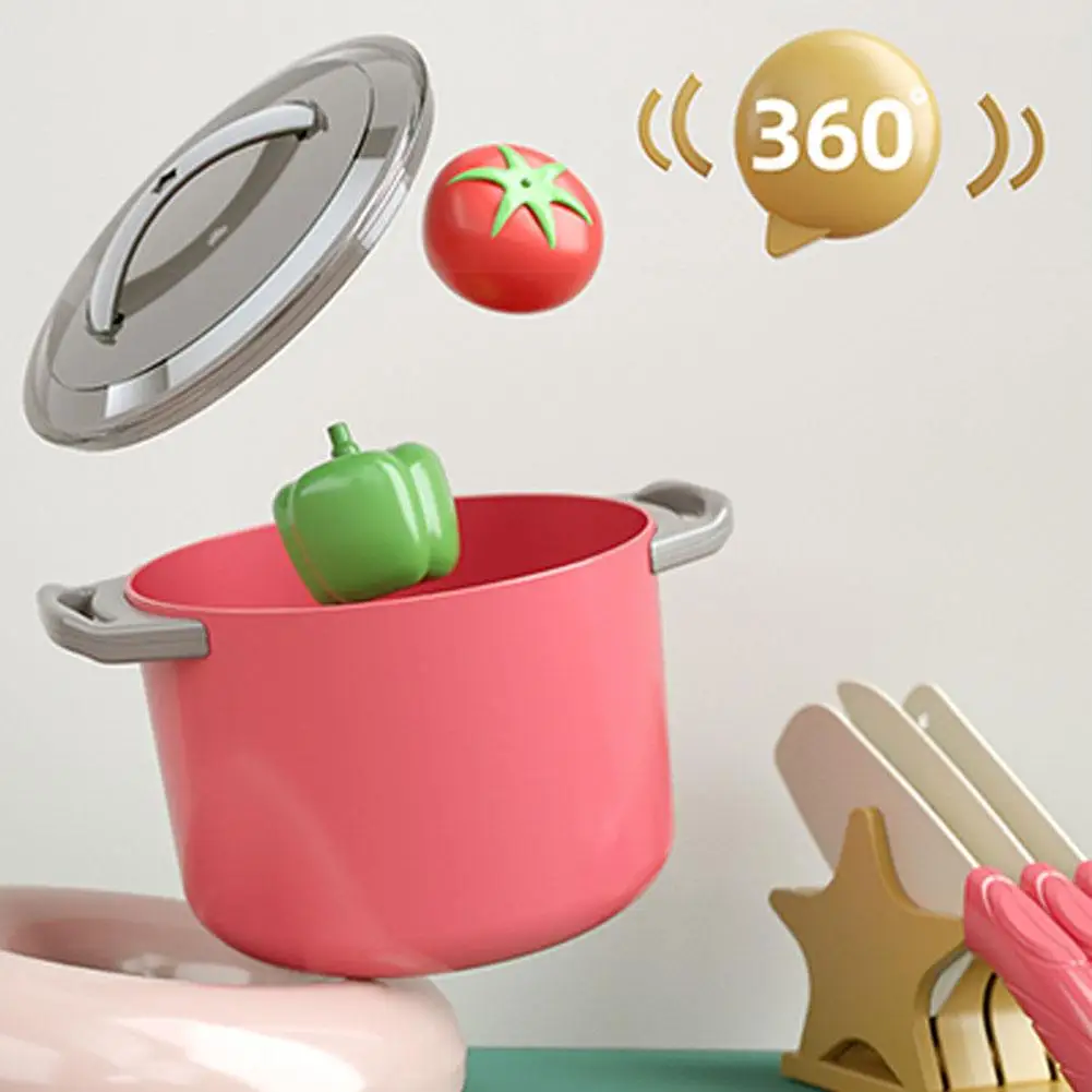 Ensemble de jouets de cuisine sûrs pour enfants, lumières et sons réalistes, jouets de cuisine pour garçons et filles, 32 pièces