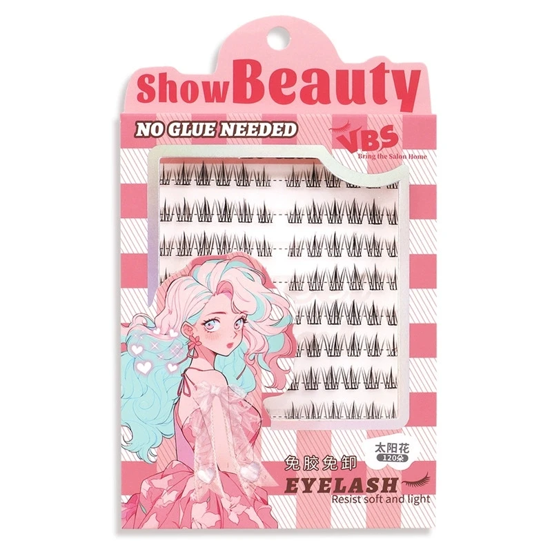No Glue False Eyelashes Easy Application Natural Glue free False Eyelashes DIY Lashes for Beginners with Sunflower Desig