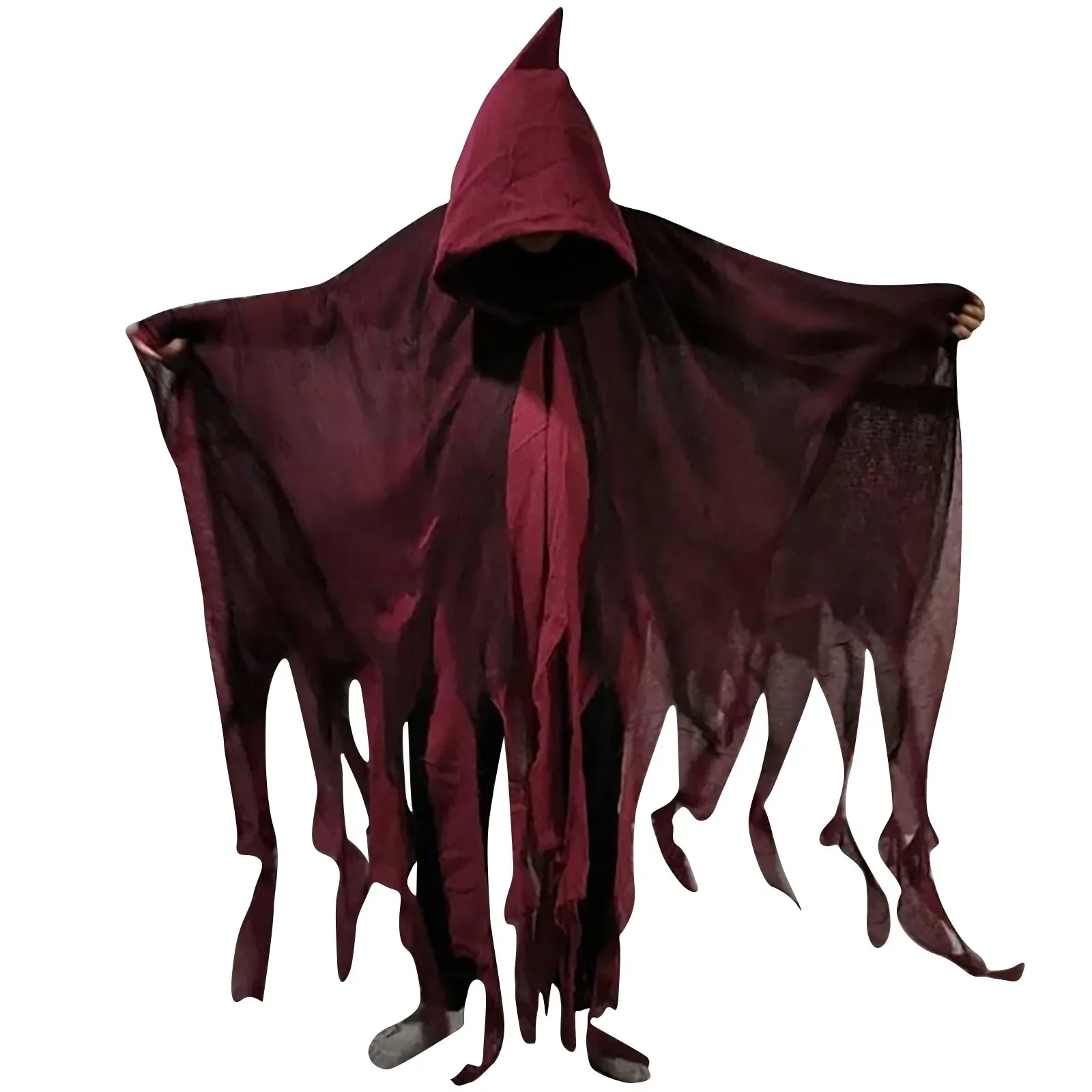 Unisex Halloween Ghost Dementors Cosplay Costume Gothic Horror Zombie Tattered Hooded Capes Day Of The Dead Party Props Cloaks