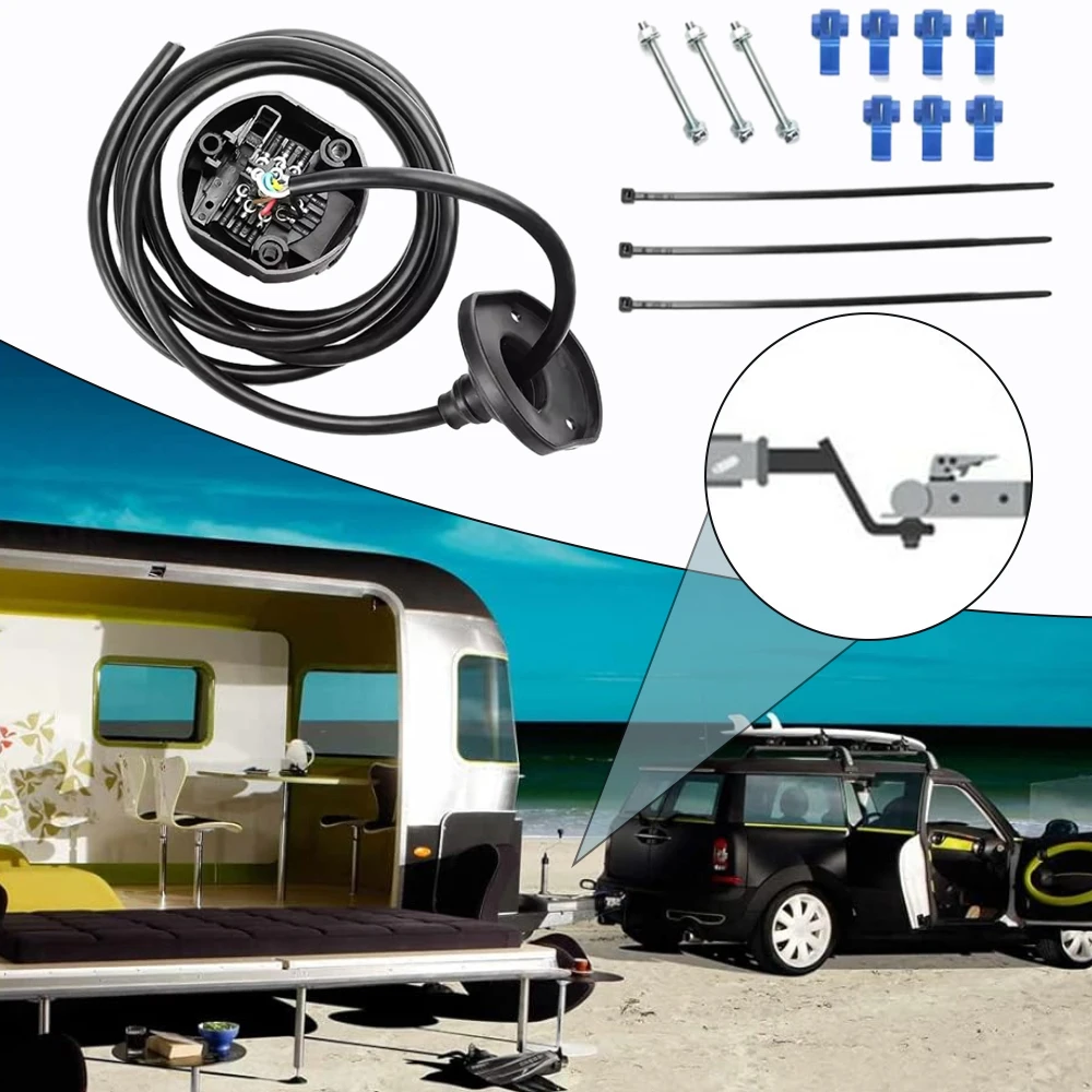 

2 Meter Cable ABS and Copper Black European 13 Pins Trailer Socket Cable with 1.5M Wire For Trailers Cars