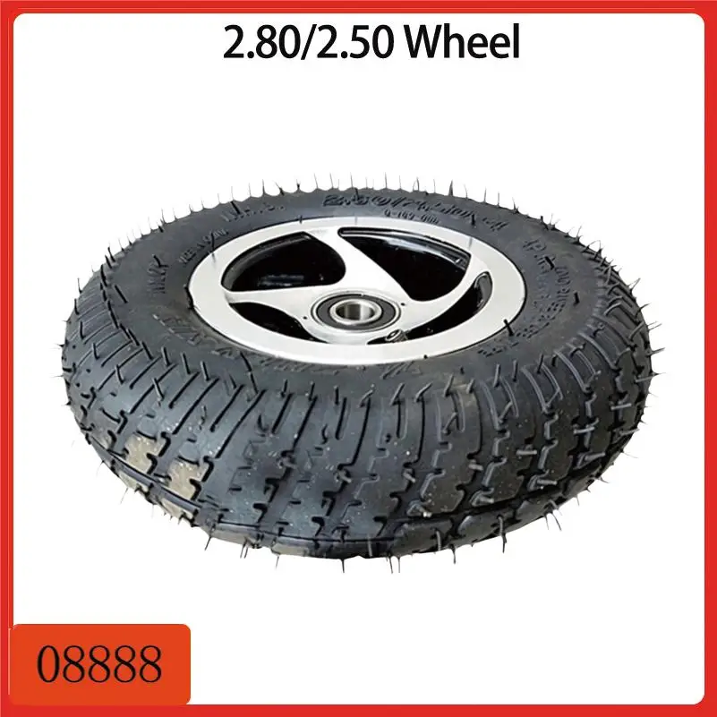 Set of 9-inch 2.80/2.50-4 off-road inflatable tires and 8-inch 2.50-4 wheels for carts