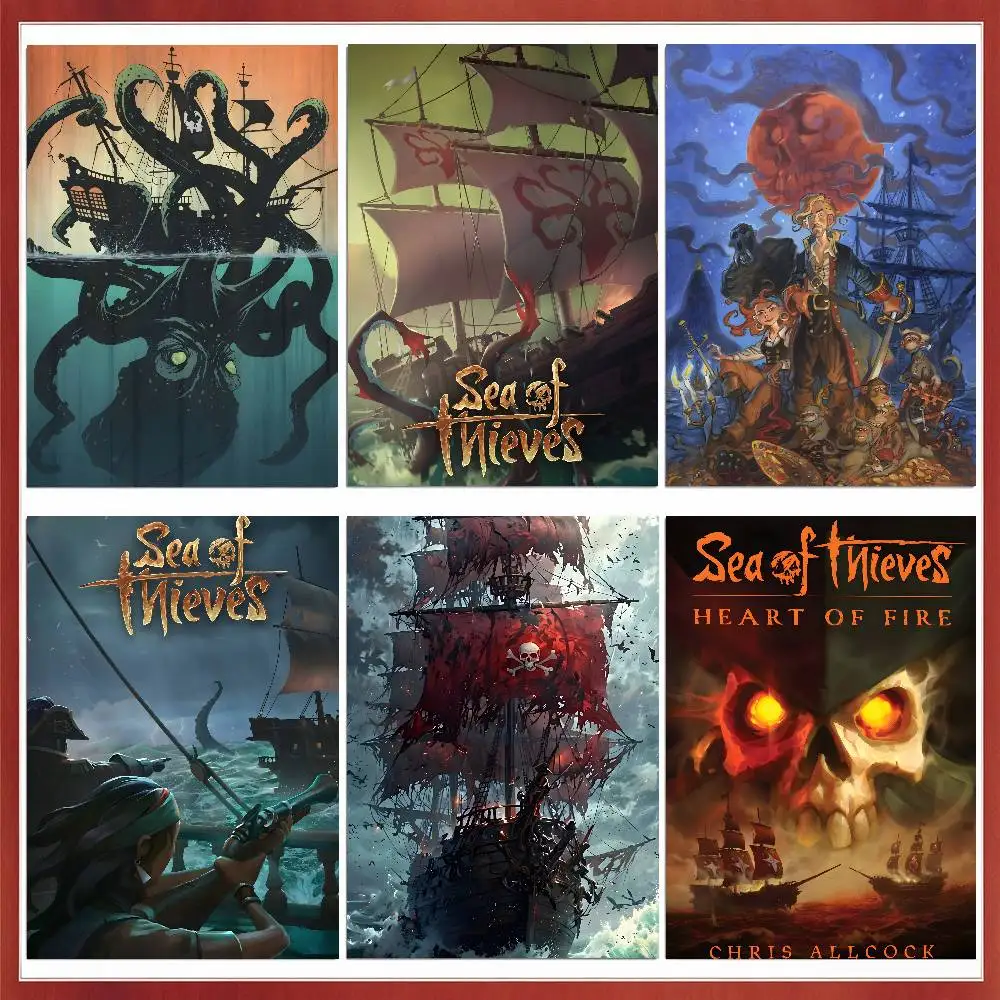 Sea of Thieves Game Poster Waterproof Wall Art Sticker For Bar Living Room Vintage Decor High Quality Print