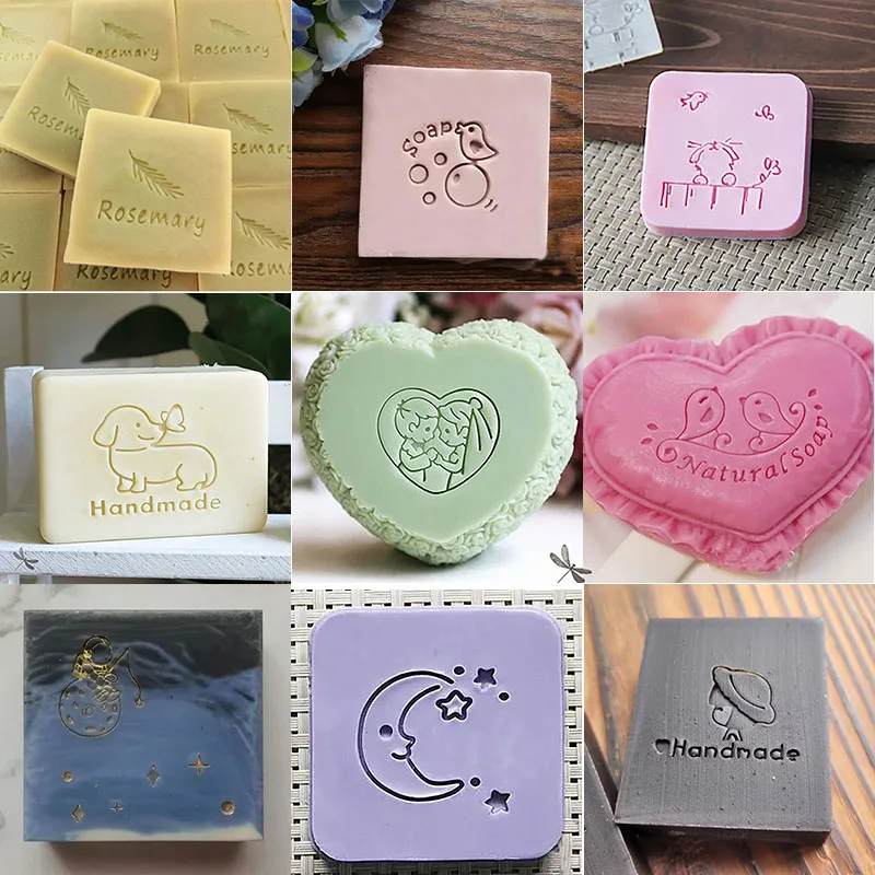 New Bridegroom Bride Pattern Soap Stamp Natural Transparent Acrylic Handmade Flower Soap Making Seal Chapters Diy Craft Supplies