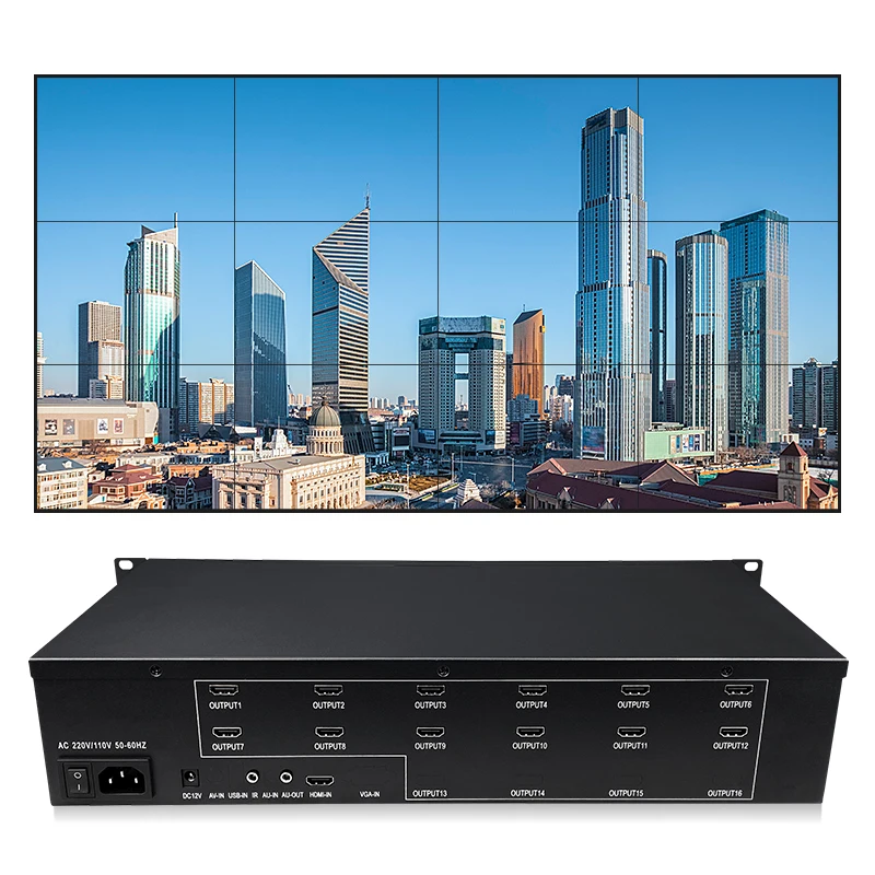 12-Channel HDMI Video Wall Controller 3x4 image Video Processor 3840*2160@30HZ TV Splicing Processor 12 Screen TV Splicing