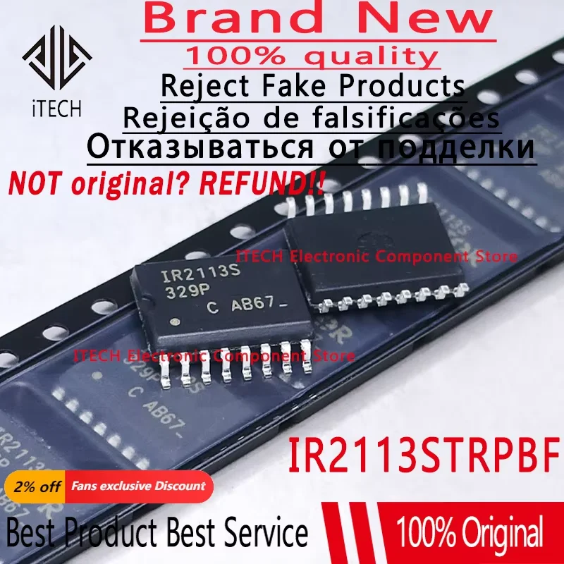 

10 шт./лот, оригинальные интегральные микросхемы IR2113S IR2113STRPBF SOP-14, 100% новые и подлинные