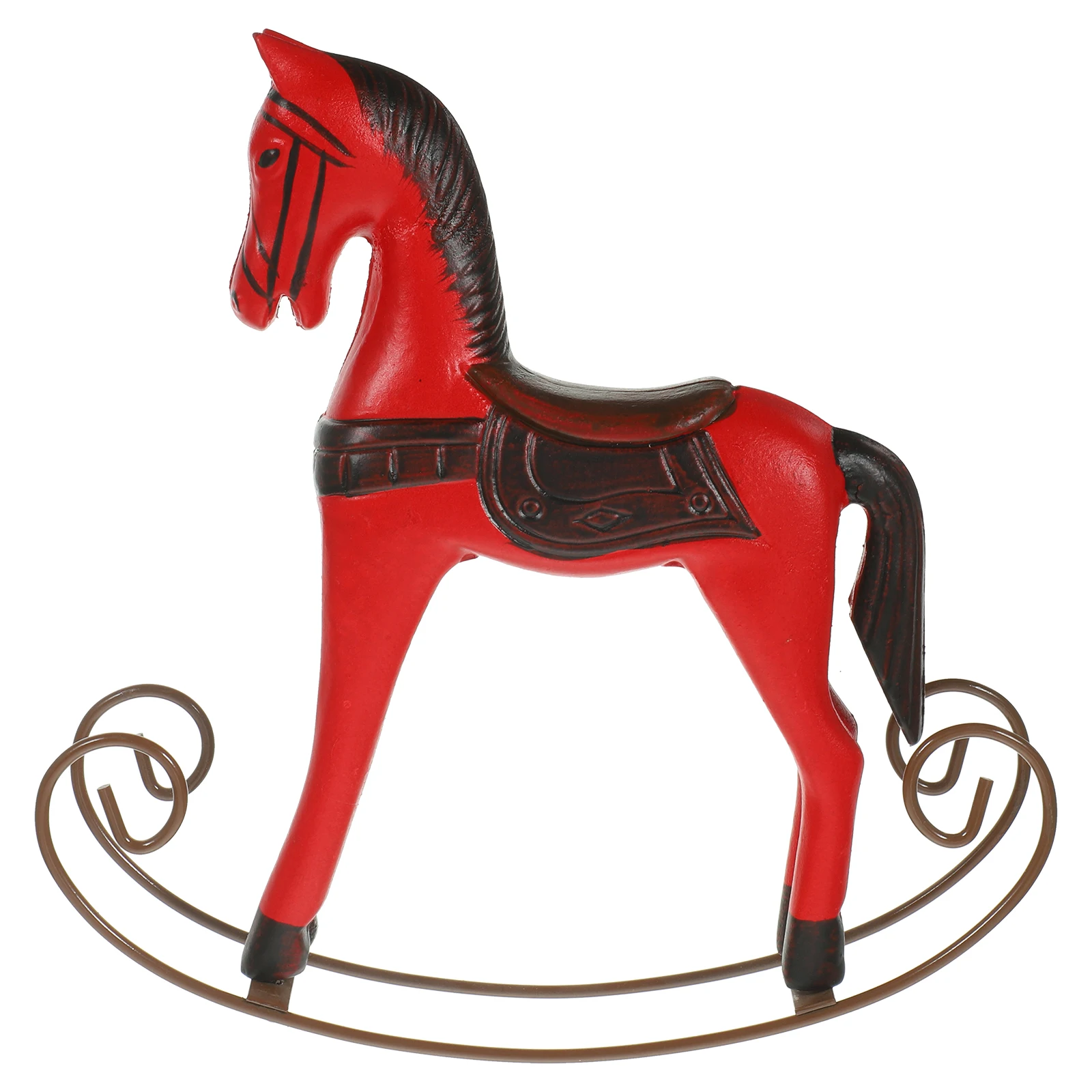 

Wooden Horse Ornament Small Blue Nordic Style Desktop Decoration Xmas Table Sign Craft Vivid Detail Stable Bottom